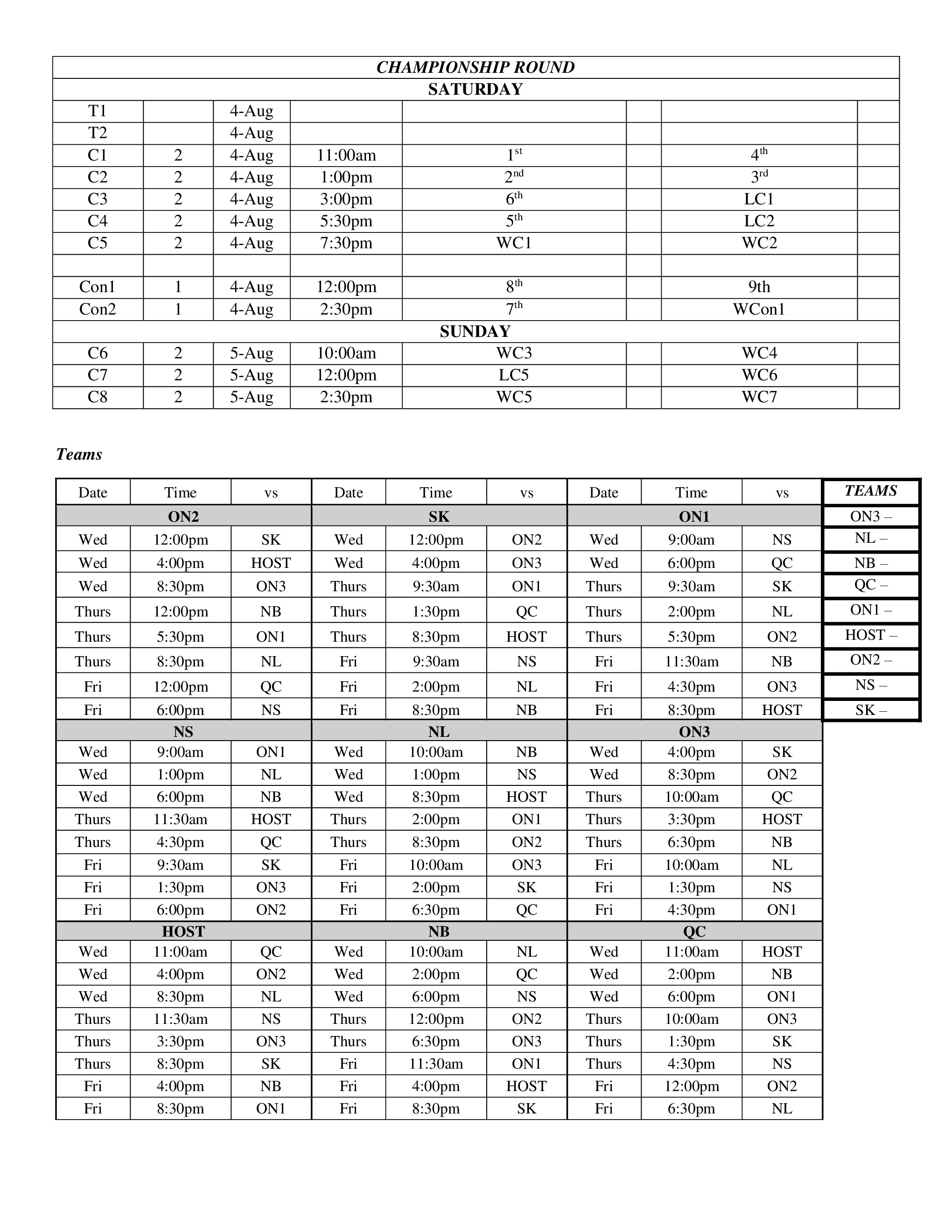 Schedule Pg 2