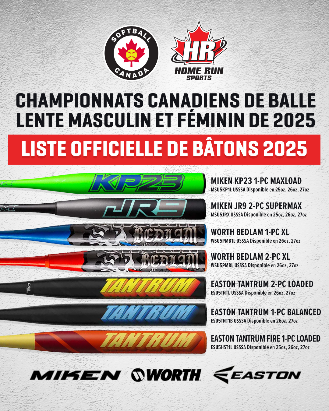 2025 SP Canadian Championship Bat List 1 FR